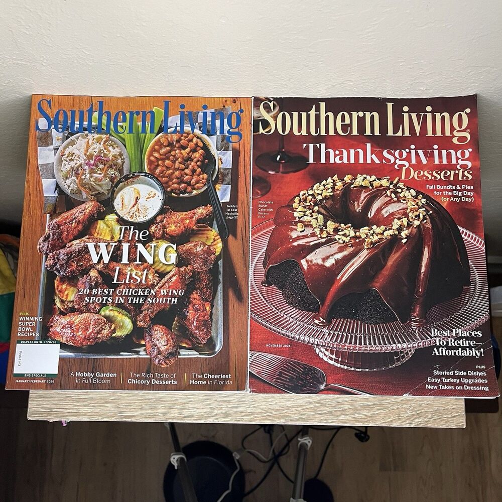 SOUTHERN LIVING Magazines The Wing List 2026 Jan/Feb, Thanksgiving Desserts 2024